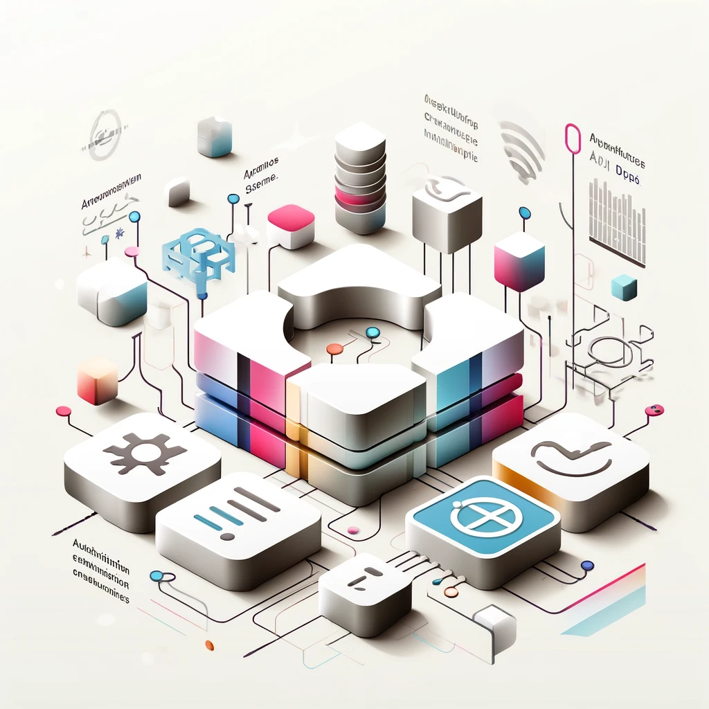 Isometric tech abstract infographic design elements illustration.