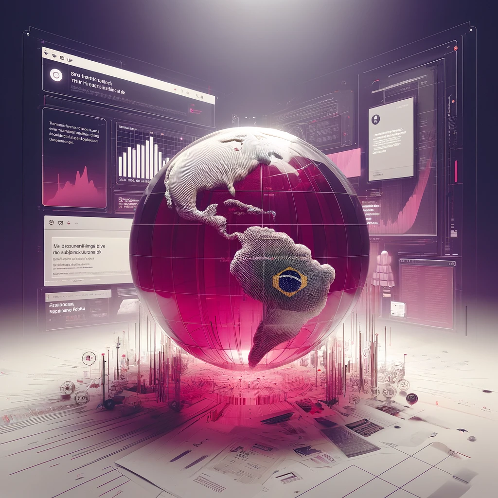 Futuristic digital globe with data analytics interface.