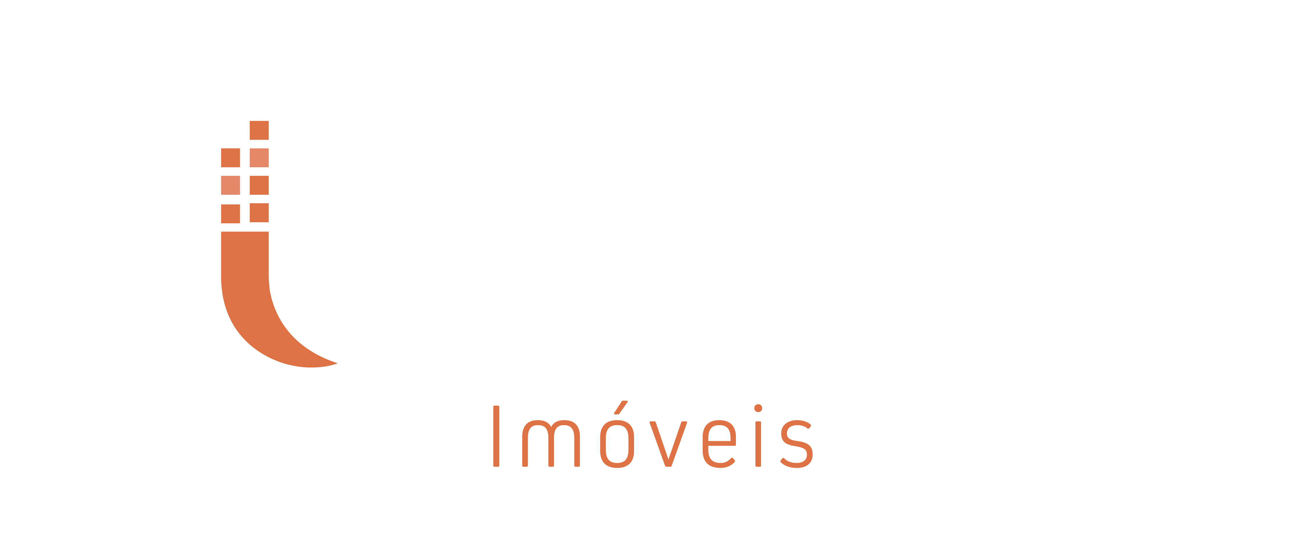 Logo with stylized guitar and "Imóveis" text.